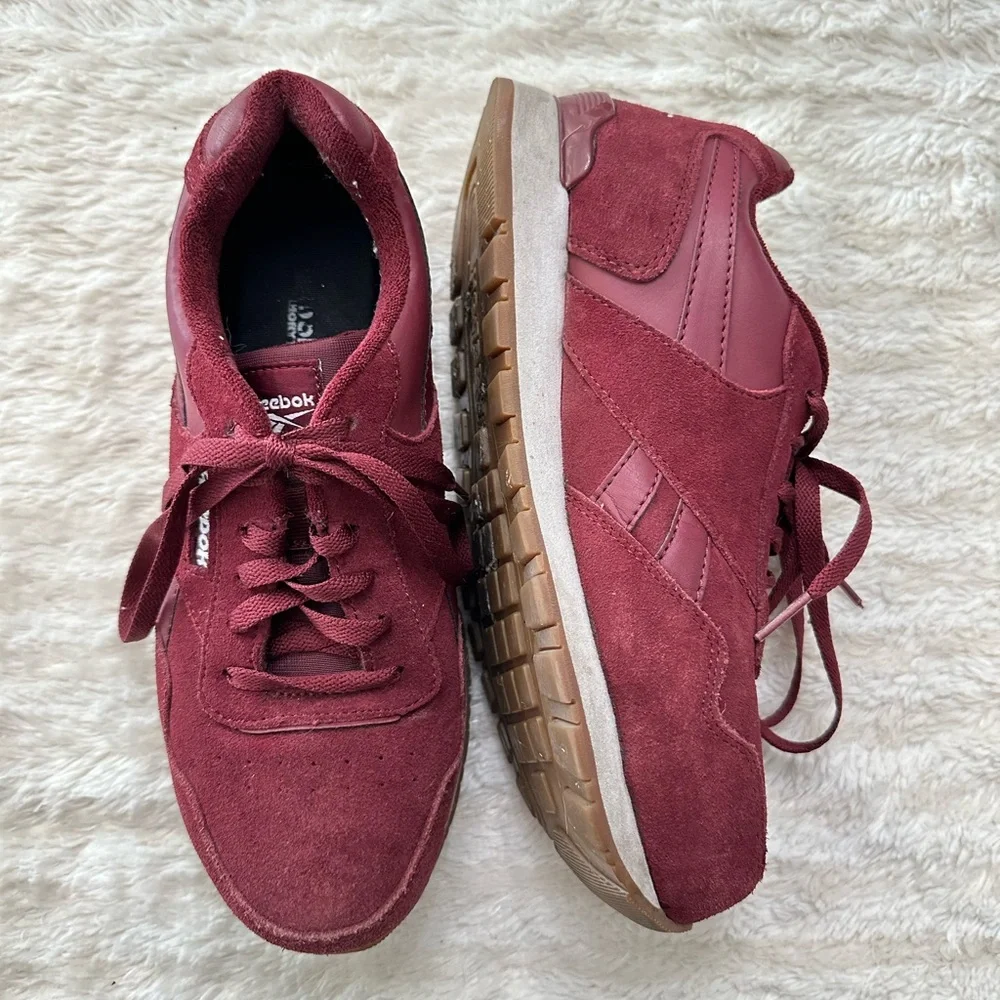 Reebok Womens Classic Harman steel toe Work Sneaker Red Size 8.5 - Picture 2 of 7